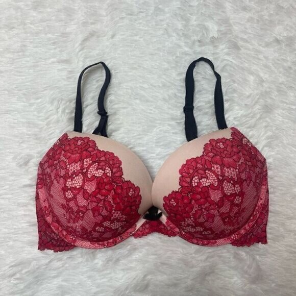Victorias Secret Dream Angels 34Dd Push Up Bra Pink Lace Adjustable Straps - Picture 1 of 4